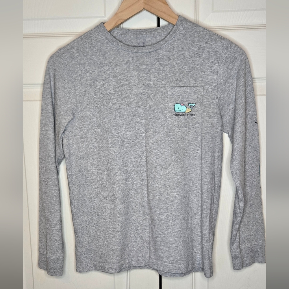 Kids Vineyard Vines Halloween Long Sleeve Tee – Gray, Size M (12–14), Like New - Picture 3 of 6